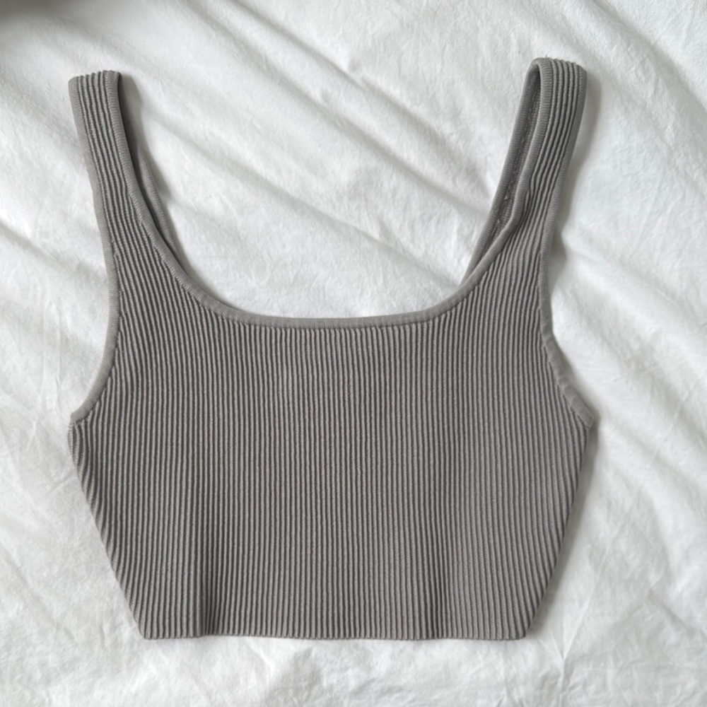 Babaton Sculpt Knit Square Neck Cropped Tank M